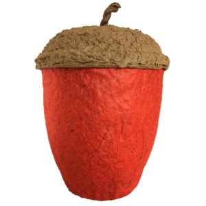 Acorn Design Biodegradable Cremation Ashes Urn - RUSTIC RED