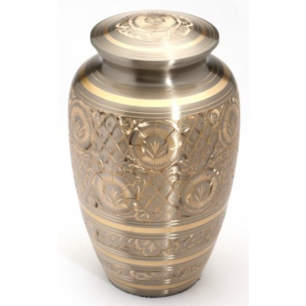 Superior Brass Cremation Ashes Urn - Adult Size - Handsome Design with ...