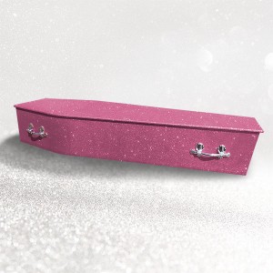 Sparkling Glitter Wooden Coffin – Rose Pink 