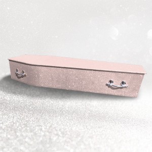 Sparkling Glitter Wooden Coffin – Blush Pink 