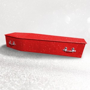 Sparkling Glitter Wooden Coffin – Rosso Red **LIMITED OFFER - FREE Personalisation & Photo's**