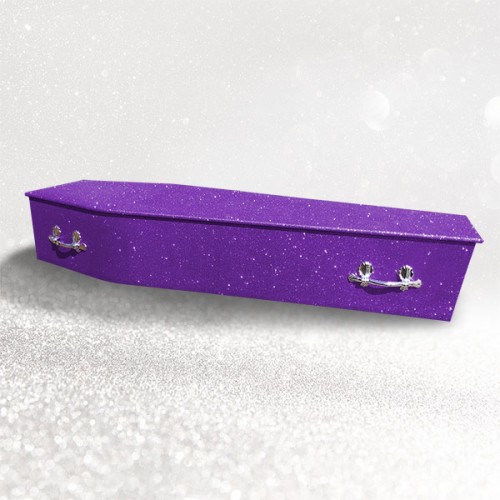 Sparkling Glitter Wooden Coffin – Amethyst Purple 