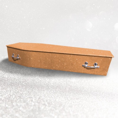 Sparkling Glitter Wooden Coffin – Summer Orange 
