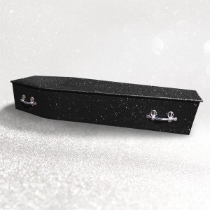 Sparkling Glitter Wooden Coffin – Santorini Black **LIMITED OFFER - FREE Personalisation & Photo's**