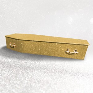 Sparkling Glitter Wooden Coffin - Vegas Gold **LIMITED OFFER - FREE Personalisation & Photo's**
