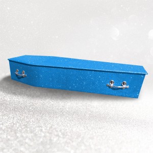 Sparkling Glitter Wooden Coffin – Azure Blue 
