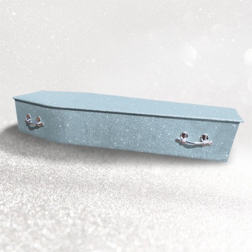Sparkling Glitter Wooden Coffin – Crystal Blue 