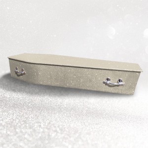 Sparkling Glitter Wooden Coffin – Ultimate Platinum **LIMITED OFFER - FREE Personalisation & Photo's**