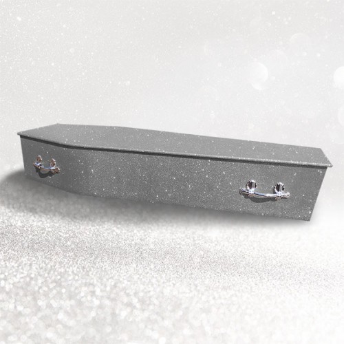 Sparkling Glitter Wooden Coffin – Gunmetal Grey 