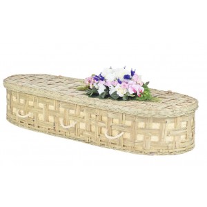 Bamboo Imperial Ecolite Lattice (Oval Style) Coffin - **Always Remembered**