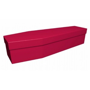 Premium Cardboard Coffin – CARDINAL GARNET RED