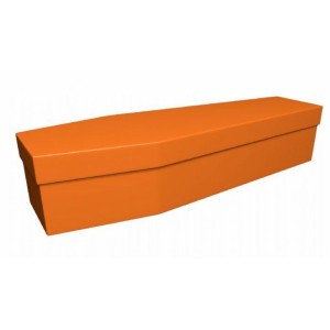 Premium Cardboard Coffin – TANGERINE ORANGE