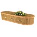 English Spring Meadow Wicker / Willow (Oval) Coffin – Fern Green & Natural