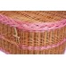 English Wicker / Willow Imperial Oval Coffin – Natural Buff & Pink