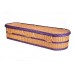 English Wicker / Willow Imperial Oval Coffin – Natural Buff & Cadbury Purple