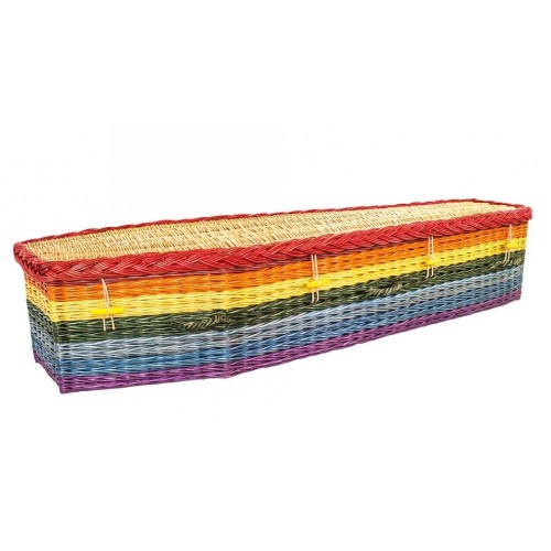 English Willow Imperial (Traditional Shape) Coffin - Over the Rainbow (Wish Upon A Star) 
