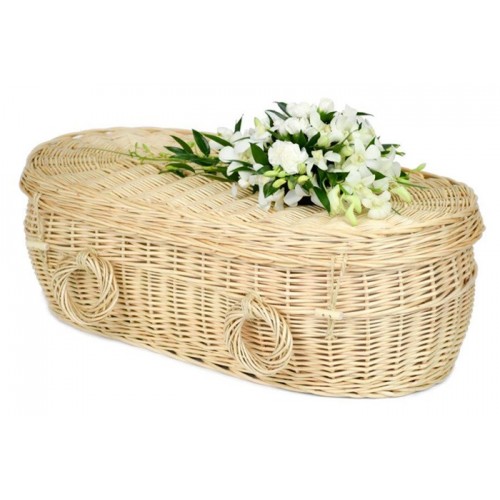 Baby, Infant & Child Creamy White (Oval Shape) Wicker / Willow Coffins