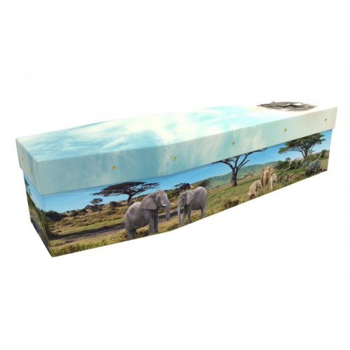 Elephant Safari - Animal & Pet Design Picture Coffin