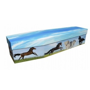 Crazy Horses – Animal & Pet Design Picture Coffin