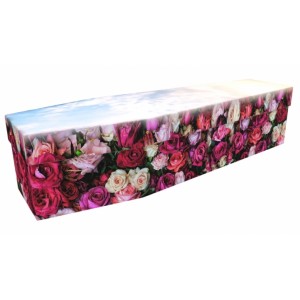 Rest with Rose Flowers - Floral Design Picture Coffin