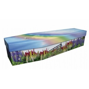 Colourful Lupins - Floral Design Picture Coffin