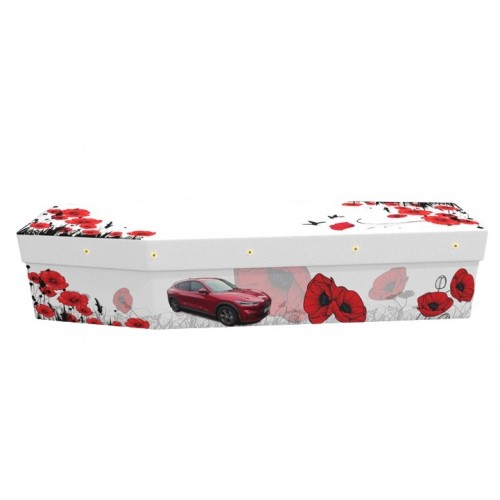Mustang Car with Remembrance Poppies – Transport Design Picture Coffin