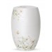 Biodegradable Cremation Ashes Urn – Botanique Edition - Mother of Pearl, Matt White - Orange Meadow Flowers Motif