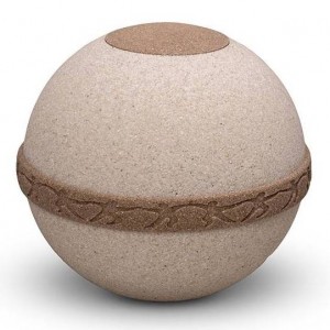 Natural Biodegradable Cremation Ashes Urn – Seashore Sand Quartz Ball – Land or Sea Burial