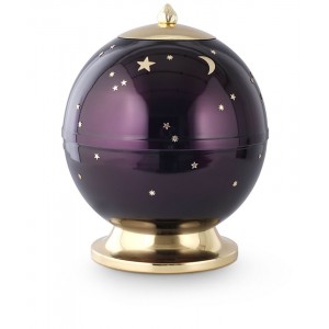 Moon and Stars Sky Vaults Orbis (Heaven’s Above) Metal Cremation Ashes Urn (Aubergine)