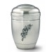 Finest Metal Cremation Ashes Urn - Silverline Edition - Silver Plated Copper – Rose Flower Motif