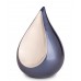 Endlessly Treasured Metal Brass Teardrop Urn – Moon Blue with Silver Spirit Panel – Made with Love