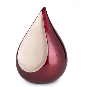 Endlessly Treasured Metal Brass Teardrop Urn - Bordeaux Odyssey with Silver Panel - Special Tribute