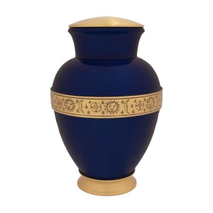 Royal Blue Harvest - Brass Cremation Ashes Urn