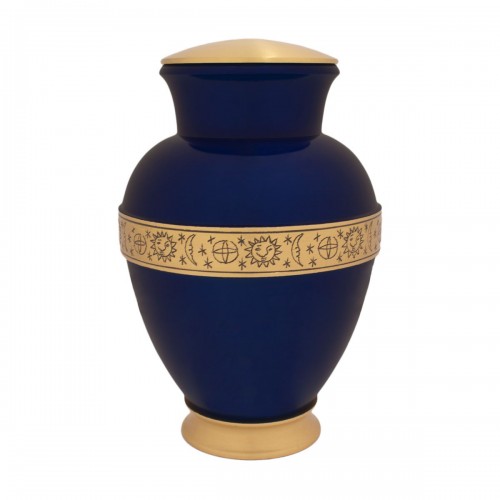 Royal Blue Harvest - Brass Cremation Ashes Urn