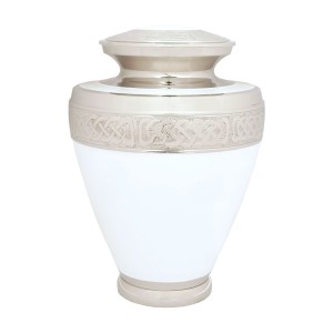 Marble White Brass Cremation Ashes Urn
