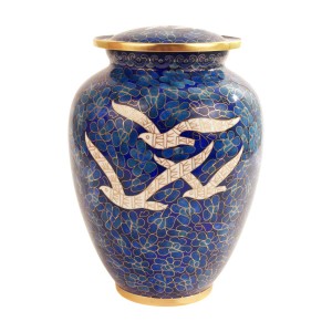 Peace, Love & Resurrection Brass Cremation Ashes Urn