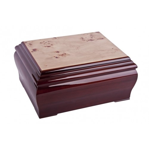 Superior Moulded Cremation Ashes Casket (Walnut Inlay) - **FREE Engraving**