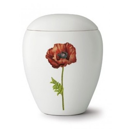 Floral Poppy Cremation Ashes Urn