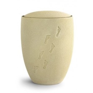Footprints in the Sand Ceramic Cremation Ashes Urn
