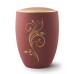 Seville Ceramic Cremation Ashes Urn – Red with Antique Gold Floral Design & Lid