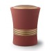 Luxian Ceramic Cremation Ashes Urn – Red with Antique Gold Stripes & Lid