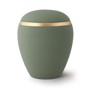 Croma Ceramic Cremation Ashes Urn - Olive Green