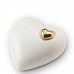 Medium Heart Shape Ceramic Urn (Purity White with Gold Heart Motif)