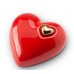 Medium Heart Shape Ceramic Urn (Flamenco Red with Gold Heart Motif)