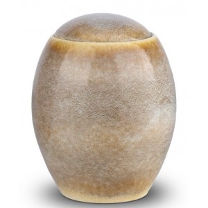 Ceramic Cremation Ashes Urn – The Craft Urn - Sandy White & Beige
