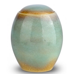 Ceramic Cremation Ashes Urn – The Craft Urn - Turquoise & Beige