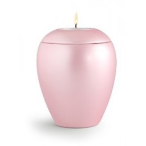 Tealight Holder – Small Ceramic Cremation Ashes Urn - CHERISHED PINK