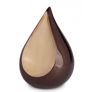 Endlessly Treasured Metal Brass Teardrop Urn - Dark Brown with Gold colour - Forever Special