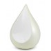 Endlessly Treasured Metal Brass Teardrop Urn - Ivory with White colour - Perfect Tribute