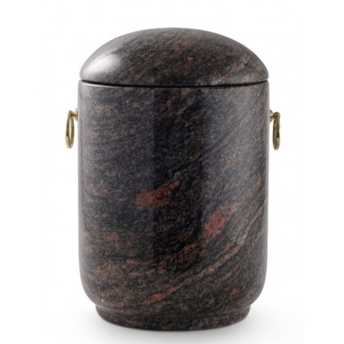 Unique Granite Natural Stone Cremation Ashes Urn – Aruba Red / Black